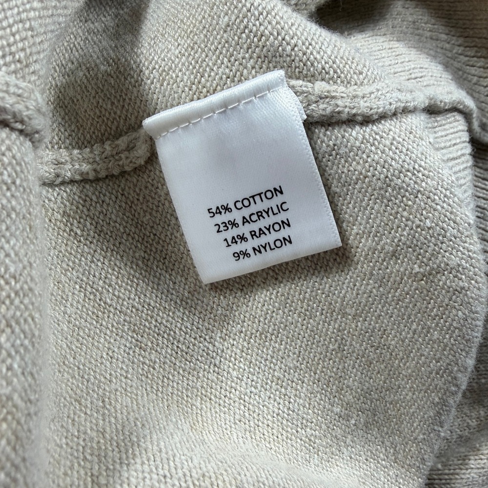 Roundtree & Yorke Mens XXL Beige Sweater 1/4 Zip Pullover Cotton Blend Heather - Picture 4 of 8